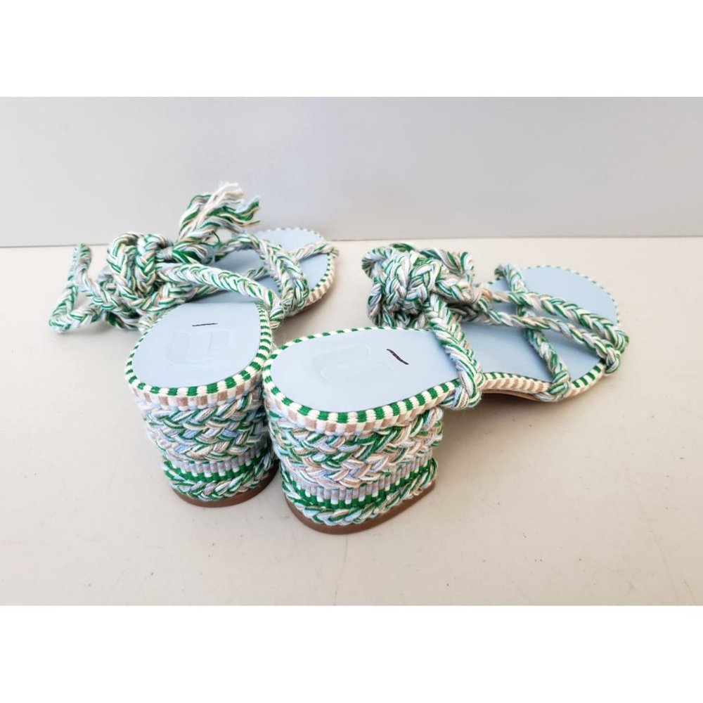 Anthropologie AMAMBAIH Isabel Braided Wrap Heel Sandals Green - Picture 3 of 5